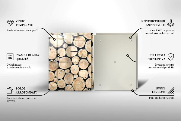 Zaščitna plošča za štedilnik Lesena debla