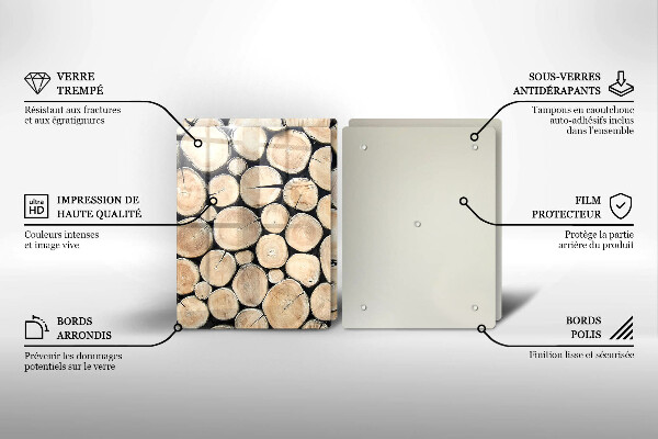 Zaščitna plošča za štedilnik Lesena debla
