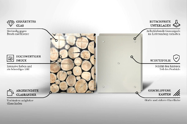 Zaščitna plošča za štedilnik Lesena debla