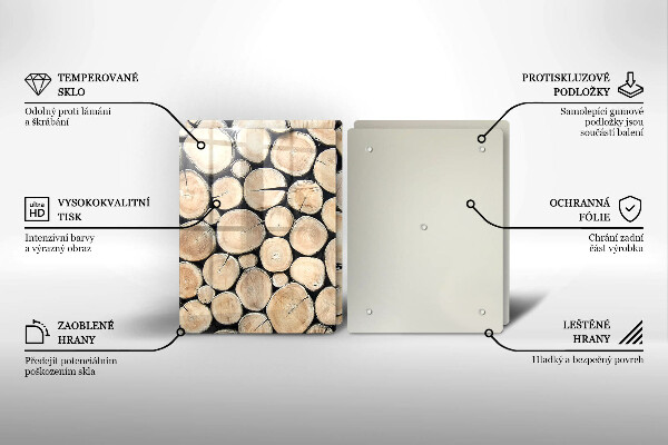 Zaščitna plošča za štedilnik Lesena debla