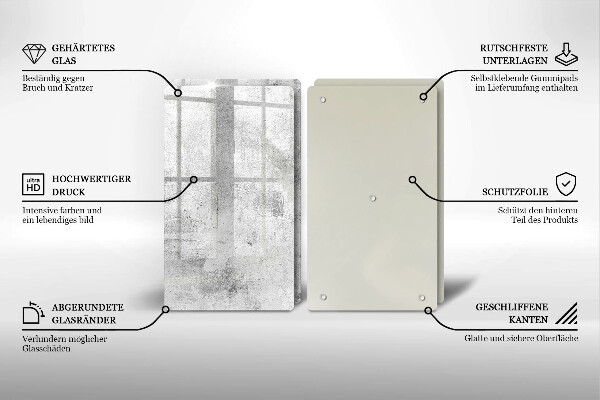 Zaščitna plošča za štedilnik Tekstura betona