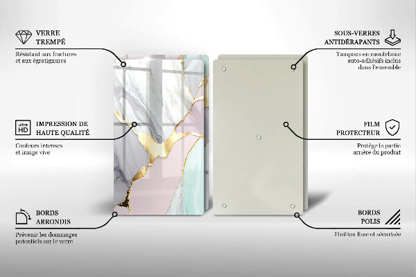 Zaščitna plošča za štedilnik Pastelni marmor