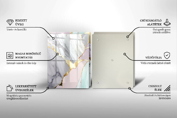 Zaščitna plošča za štedilnik Pastelni marmor