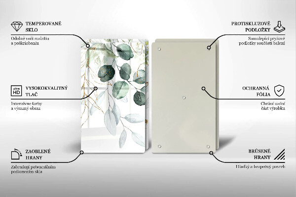 Zaščitna plošča za štedilnik Poslikane rastline