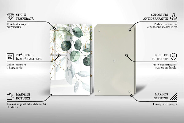 Zaščitna plošča za štedilnik Poslikane rastline