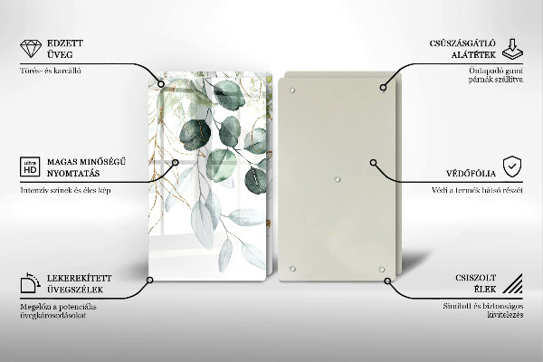 Zaščitna plošča za štedilnik Poslikane rastline