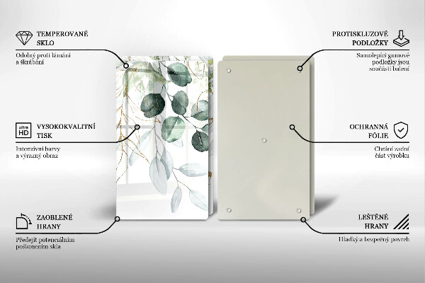 Zaščitna plošča za štedilnik Poslikane rastline