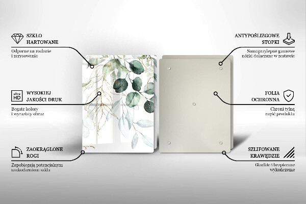 Zaščitna plošča za štedilnik Poslikane rastline