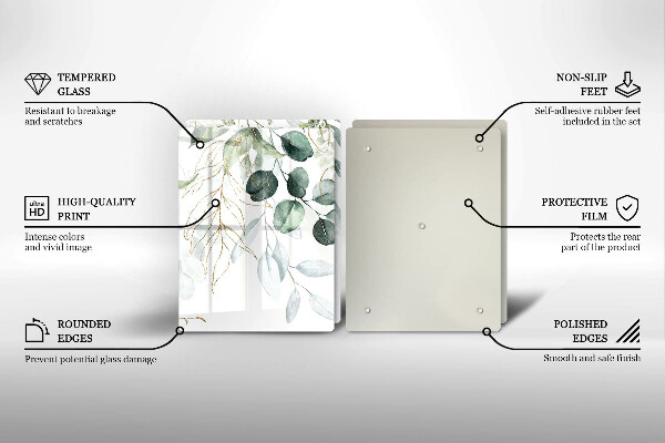 Zaščitna plošča za štedilnik Poslikane rastline
