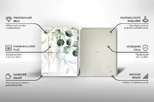 Zaščitna plošča za štedilnik Poslikane rastline