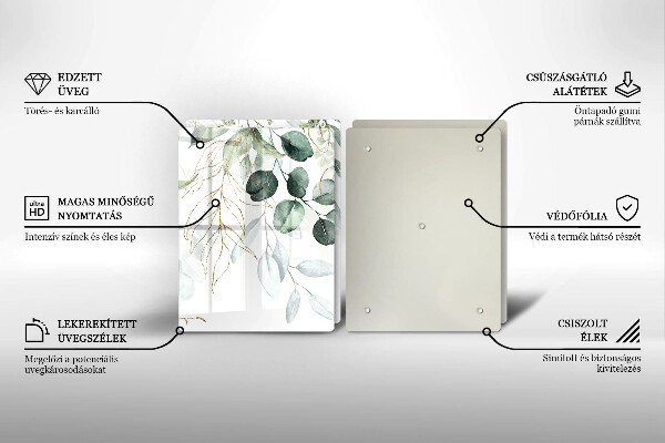 Zaščitna plošča za štedilnik Poslikane rastline