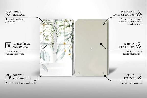 Zaščitna plošča za štedilnik Akvarelne rastline