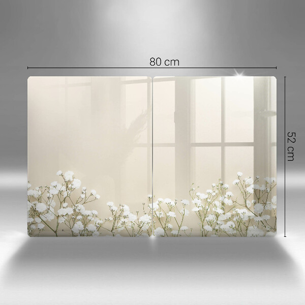 Zaščitna plošča za štedilnik Boho rože iz mavca