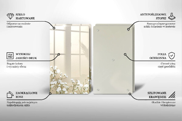 Zaščitna plošča za štedilnik Boho rože iz mavca