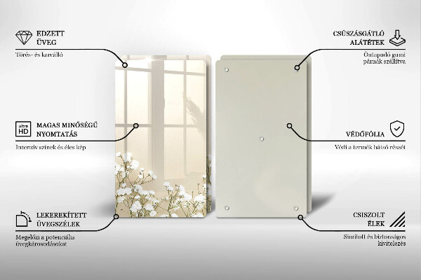 Zaščitna plošča za štedilnik Boho rože iz mavca