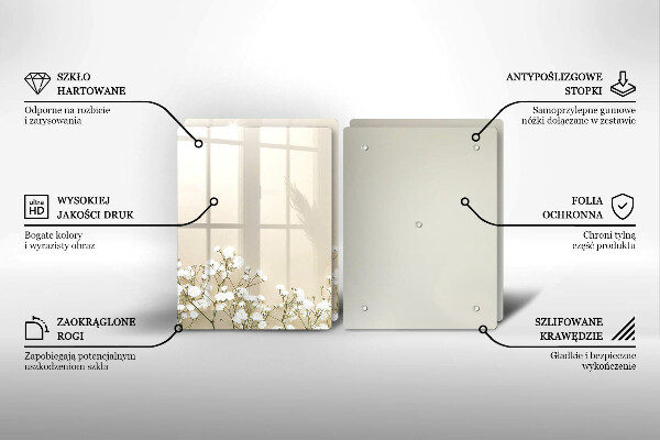 Zaščitna plošča za štedilnik Boho rože iz mavca