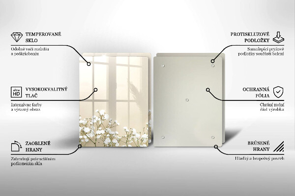 Zaščitna plošča za štedilnik Boho rože iz mavca