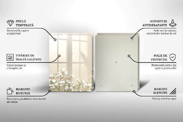 Zaščitna plošča za štedilnik Boho rože iz mavca