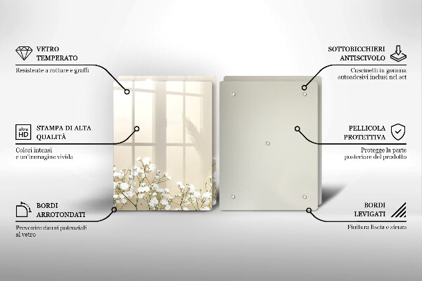 Zaščitna plošča za štedilnik Boho rože iz mavca