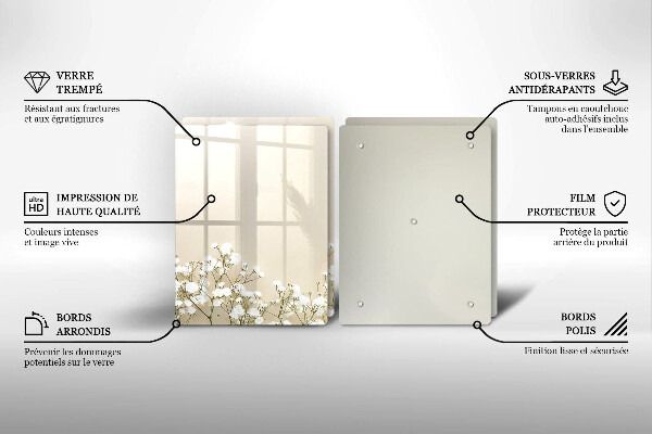 Zaščitna plošča za štedilnik Boho rože iz mavca