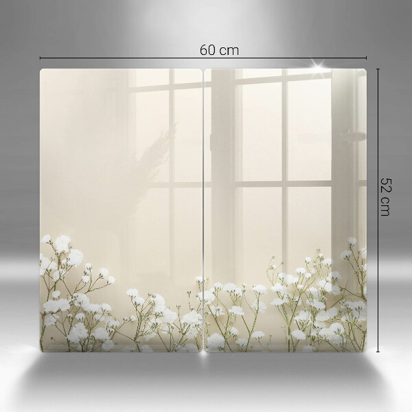 Zaščitna plošča za štedilnik Boho rože iz mavca