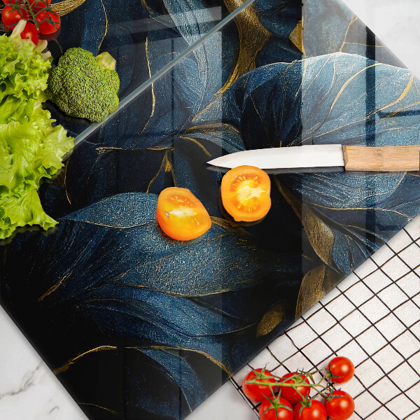 Zaščitna plošča za štedilnik Okrasni listi z zlatom