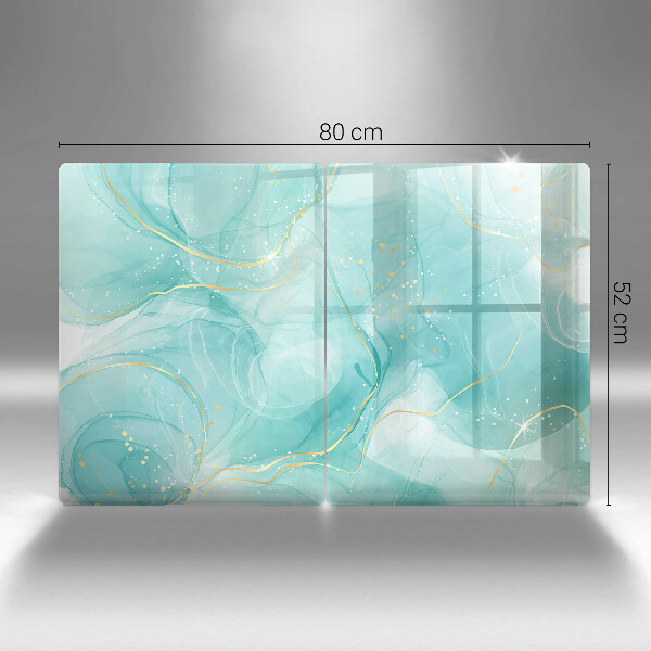 Zaščitna plošča za štedilnik Modra in zlata abstrakcija