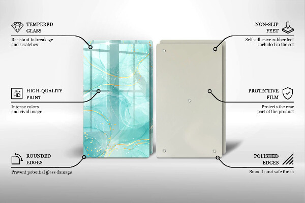 Zaščitna plošča za štedilnik Modra in zlata abstrakcija