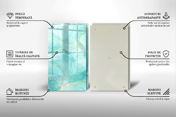 Zaščitna plošča za štedilnik Modra in zlata abstrakcija