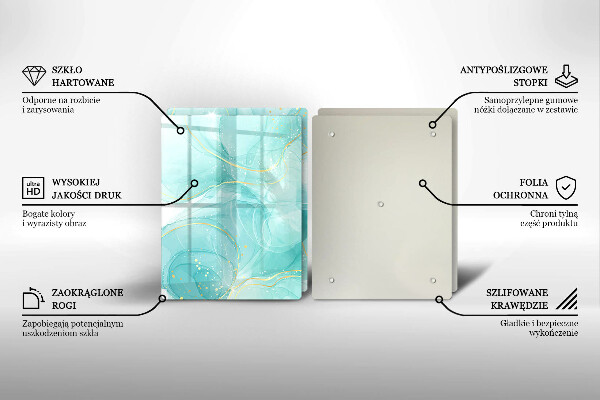 Zaščitna plošča za štedilnik Modra in zlata abstrakcija