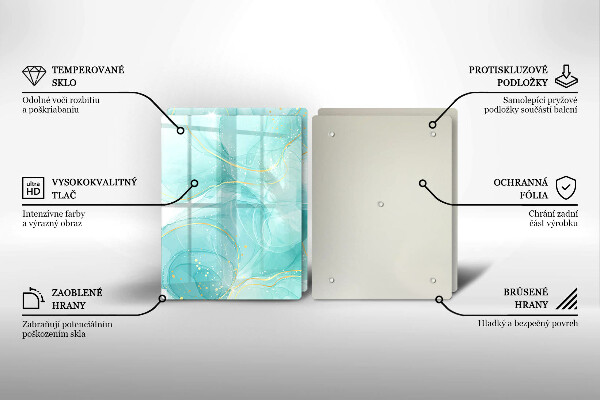 Zaščitna plošča za štedilnik Modra in zlata abstrakcija