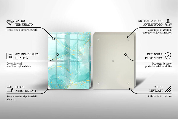 Zaščitna plošča za štedilnik Modra in zlata abstrakcija