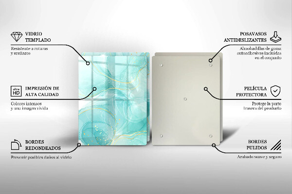Zaščitna plošča za štedilnik Modra in zlata abstrakcija