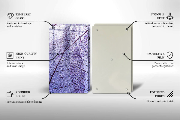 Zaščitna plošča za štedilnik Listi z žilami