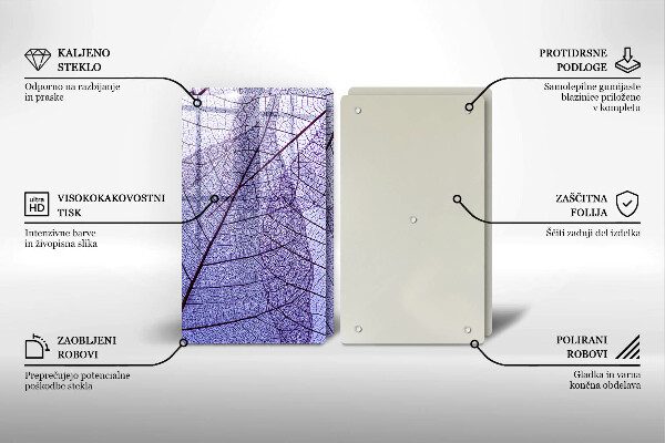 Zaščitna plošča za štedilnik Listi z žilami