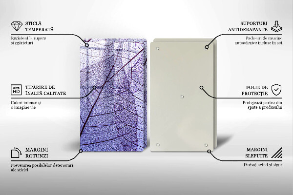Zaščitna plošča za štedilnik Listi z žilami