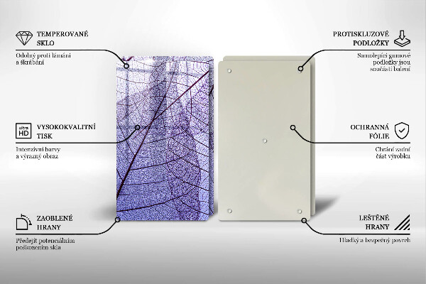 Zaščitna plošča za štedilnik Listi z žilami