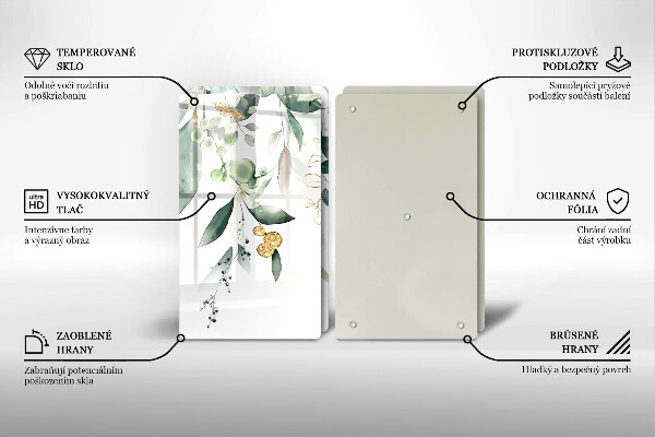 Zaščitna plošča za štedilnik Akvarelni listi