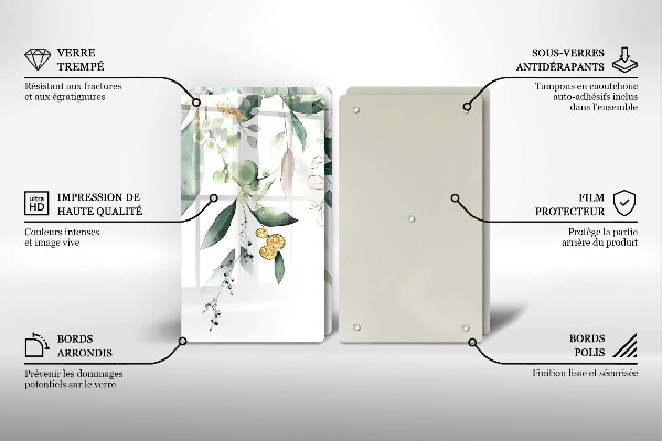 Zaščitna plošča za štedilnik Akvarelni listi