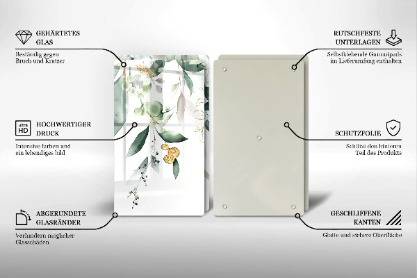 Zaščitna plošča za štedilnik Akvarelni listi