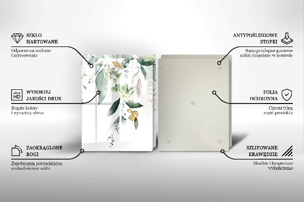 Zaščitna plošča za štedilnik Akvarelni listi