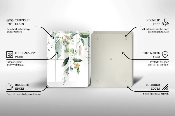Zaščitna plošča za štedilnik Akvarelni listi