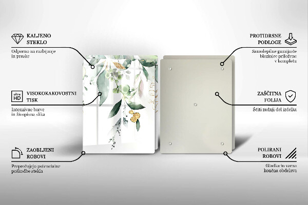 Zaščitna plošča za štedilnik Akvarelni listi