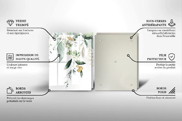 Zaščitna plošča za štedilnik Akvarelni listi