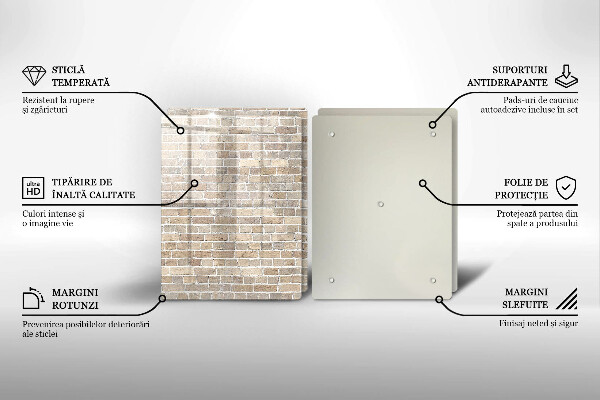 Zaščitna plošča za štedilnik Svetla opečna stena
