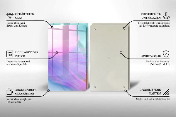 Zaščitna plošča za štedilnik Pastelno perje