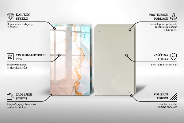 Zaščitna plošča za štedilnik Marmorna abstrakcija