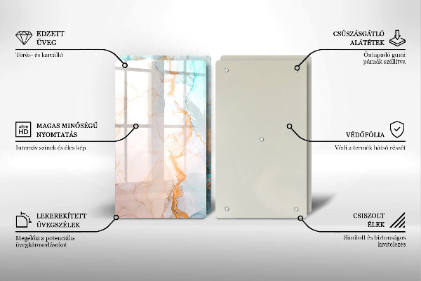 Zaščitna plošča za štedilnik Marmorna abstrakcija