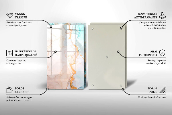 Zaščitna plošča za štedilnik Marmorna abstrakcija