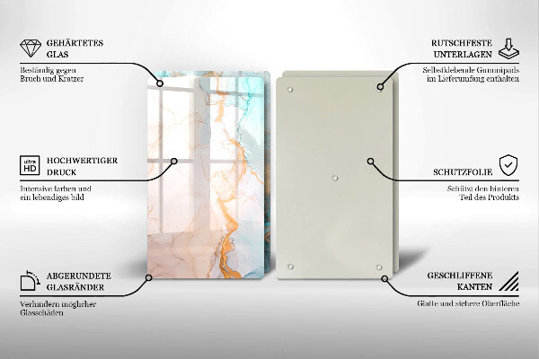 Zaščitna plošča za štedilnik Marmorna abstrakcija